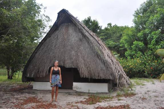 Nosso 'quarto', típica habitação ameríndia, em Yalimapo, região de Mana, na Guiana Francesa